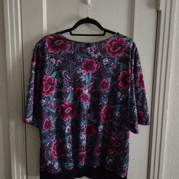Vtg Just 4 Floral Top 20W - Picture 4 of 6